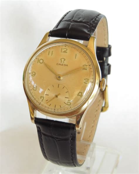 9ct gold omega gents watch|omega 18k gold case.